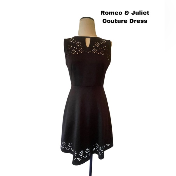 Romeo & Juliet Couture Black Swing Dress Size M Poly Spandex - Picture 1 of 5